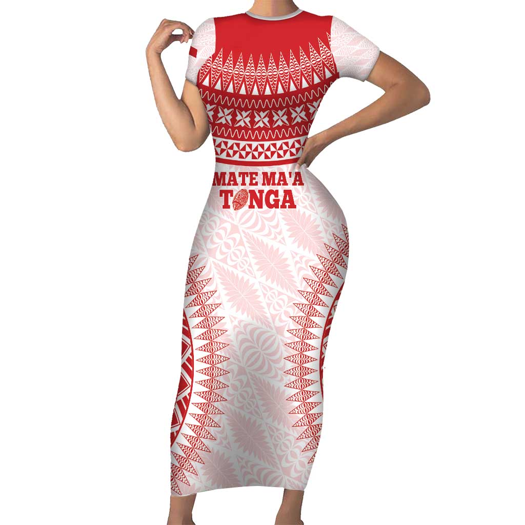 Custom Tonga Mate Maa Short Sleeve Bodycon Dress Go Champions Tongan N