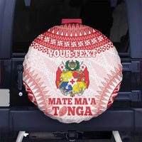 Custom Tonga Mate Maa Spare Tire Cover Go Champions Tongan Ngatu - White