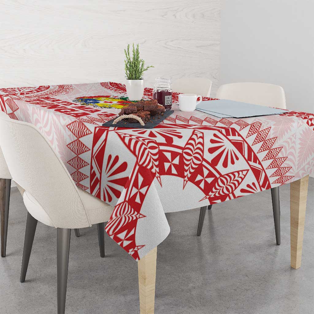 Custom Tonga Mate Maa Tablecloth Go Champions Tongan Ngatu - White