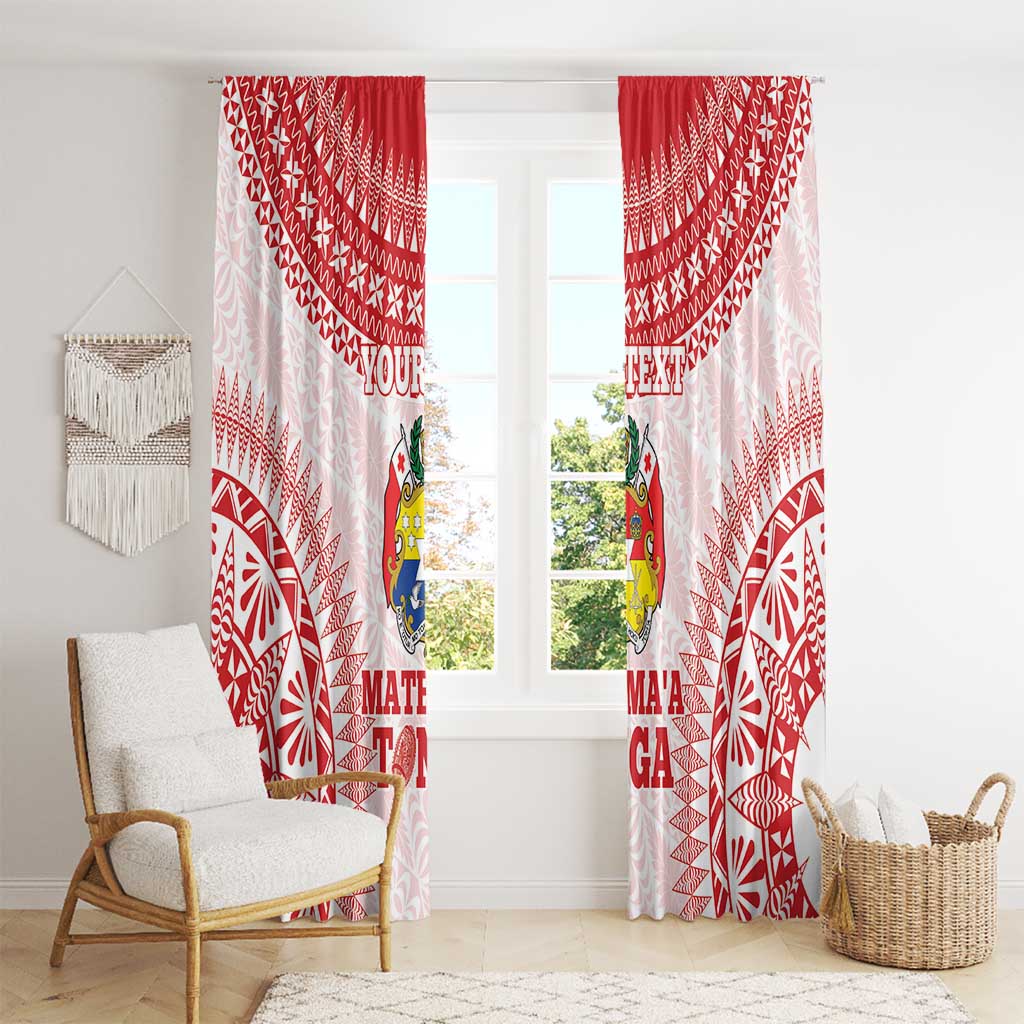 Custom Tonga Mate Maa Window Curtain Go Champions Tongan Ngatu - White