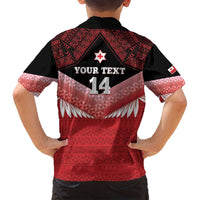 Custom Mate Maa Tonga XIII Family Matching Long Sleeve Bodycon Dress and Hawaiian Shirt Tongan Kupesi Ngatu - Rugby Style LT14 - Polynesian Pride