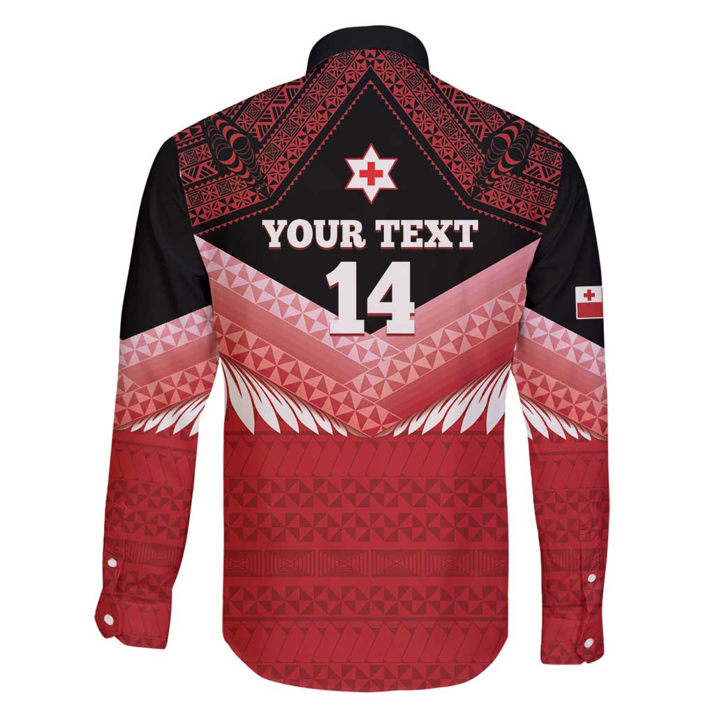 Custom Mate Maa Tonga XIII Family Matching Long Sleeve Bodycon Dress and Hawaiian Shirt Tongan Kupesi Ngatu - Rugby Style LT14 - Polynesian Pride