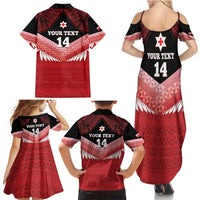 Custom Mate Maa Tonga XIII Family Matching Summer Maxi Dress and Hawaiian Shirt Tongan Kupesi Ngatu - Rugby Style