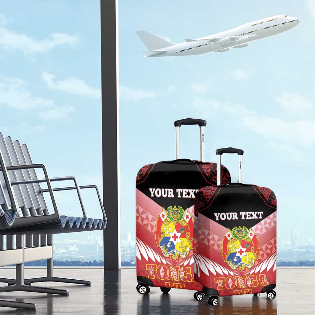Custom Mate Maa Tonga XIII Luggage Cover Tongan Kupesi Ngatu - Rugby Style LT14 - Polynesian Pride
