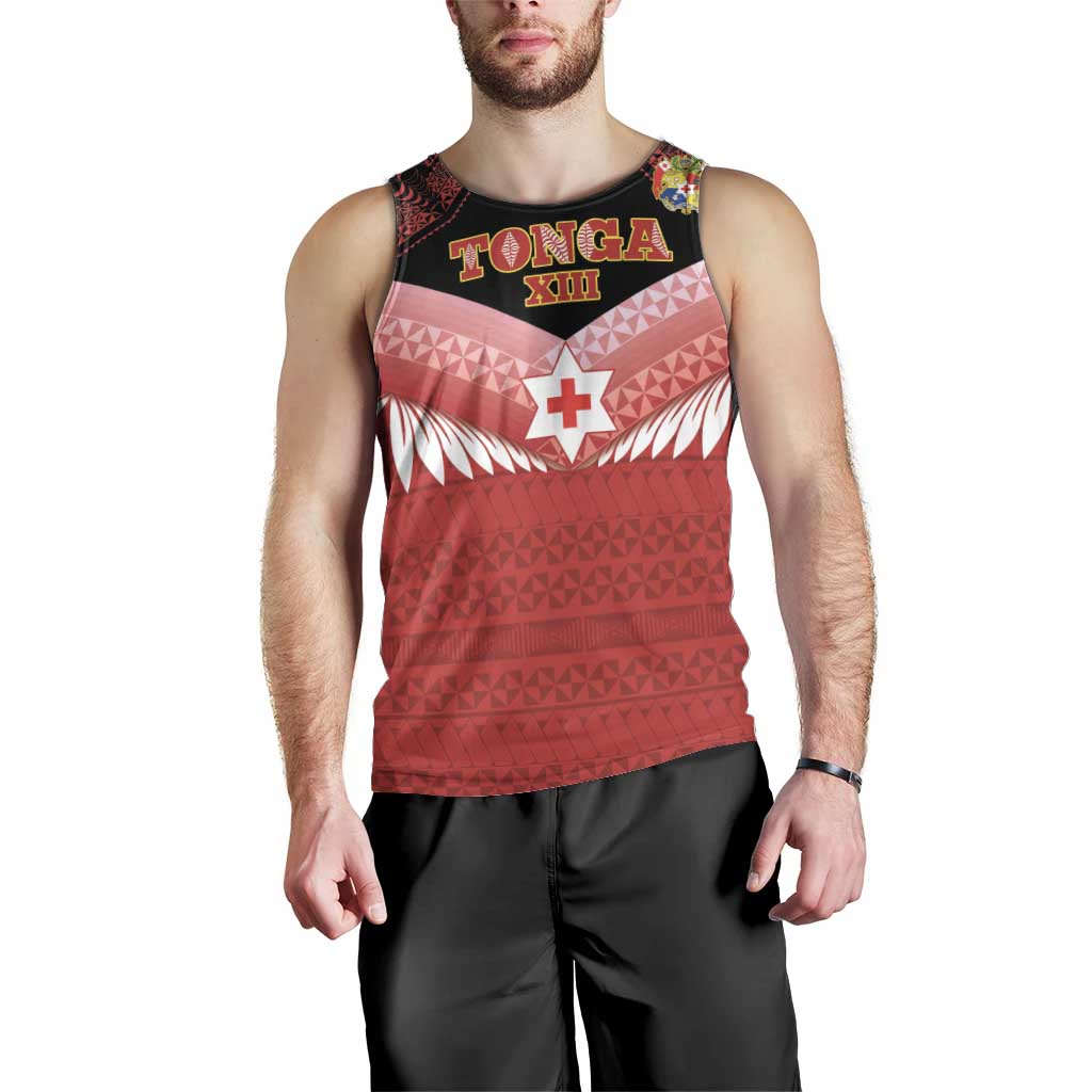 Custom Mate Maa Tonga XIII Men Tank Top Tongan Kupesi Ngatu - Rugby Style