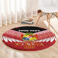 Custom Mate Maa Tonga XIII Round Carpet Tongan Kupesi Ngatu - Rugby Style LT14 - Polynesian Pride