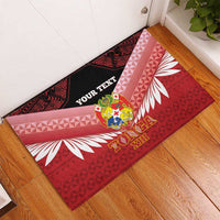 Custom Mate Maa Tonga XIII Rubber Doormat Tongan Kupesi Ngatu - Rugby Style
