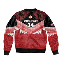Custom Mate Maa Tonga XIII Sleeve Zip Bomber Jacket Tongan Kupesi Ngatu - Rugby Style LT14 - Polynesian Pride