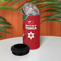 Tonga And Australia Rugby 4 in 1 Can Cooler Tumbler Mate Maa Tongan Ngatu Mix Kangaroos Aboriginal