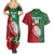 Custom Tonga And Australia Rugby Couples Matching Summer Maxi Dress and Hawaiian Shirt Mate Maa Tongan Ngatu Mix Kangaroos Aboriginal
