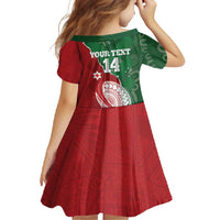 Custom Tonga And Australia Rugby Family Matching Long Sleeve Bodycon Dress and Hawaiian Shirt Mate Maa Tongan Ngatu Mix Kangaroos Aboriginal LT14 - Polynesian Pride
