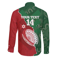 Custom Tonga And Australia Rugby Family Matching Long Sleeve Bodycon Dress and Hawaiian Shirt Mate Maa Tongan Ngatu Mix Kangaroos Aboriginal LT14 - Polynesian Pride