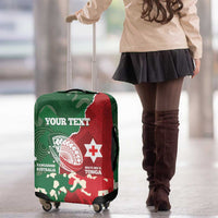 Custom Tonga And Australia Rugby Luggage Cover Mate Maa Tongan Ngatu Mix Kangaroos Aboriginal LT14 - Polynesian Pride