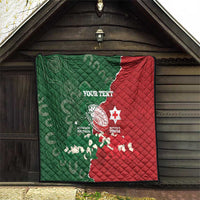 Custom Tonga And Australia Rugby Quilt Mate Maa Tongan Ngatu Mix Kangaroos Aboriginal LT14 - Polynesian Pride