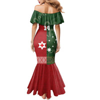 Custom Mate Maa Tonga And Kangaroo Australia Family Matching Mermaid Dress and Hawaiian Shirt Tongan Kupesi Mix Aboriginal Art LT14 - Polynesian Pride
