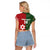 Custom Mate Maa Tonga And Kangaroo Australia Raglan Cropped T Shirt Tongan Kupesi Mix Aboriginal Art