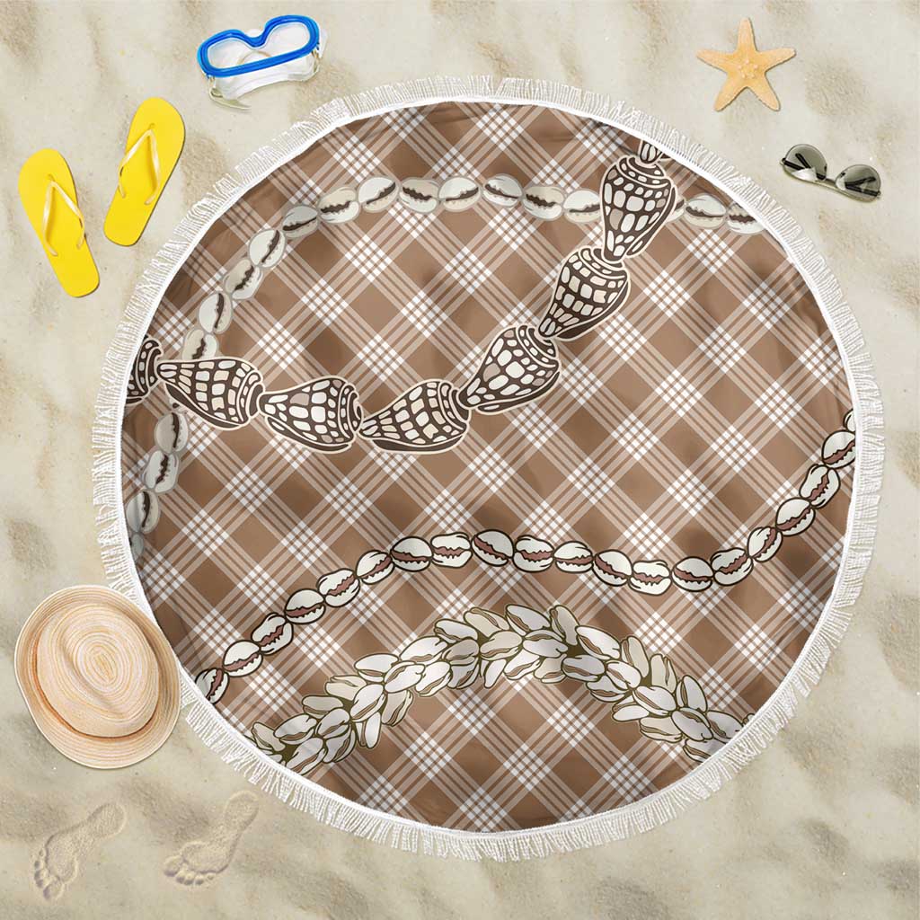 Brown Aloha Hawaii Shell Lei Beach Blanket Palaka Hebrew Cone Honey Cowrie Elegant Curves LT14 One Size 150cm Brown - Polynesian Pride