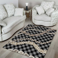 Black Aloha Hawaii Shell Lei Area Rug Palaka Hebrew Cone Honey Cowrie Elegant Curves - Polynesian Pride