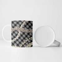 Black Aloha Hawaii Shell Lei Ceramic Mug Palaka Hebrew Cone Honey Cowrie Elegant Curves - Polynesian Pride