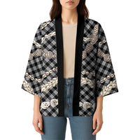 Black Aloha Hawaii Shell Lei Kimono Palaka Hebrew Cone Honey Cowrie Elegant Curves - Polynesian Pride