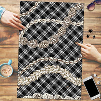 Black Aloha Hawaii Shell Lei Puzzle Palaka Hebrew Cone Honey Cowrie Elegant Curves - Polynesian Pride