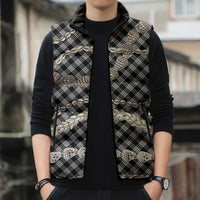 Black Aloha Hawaii Shell Lei Sleeveless Puffer Jacket Palaka Hebrew Cone Honey Cowrie Elegant Curves - Polynesian Pride