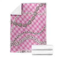 Pink Aloha Hawaii Shell Lei Blanket Palaka Hebrew Cone Honey Cowrie Elegant Curves - Polynesian Pride