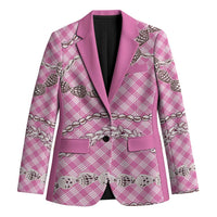 Pink Aloha Hawaii Shell Lei Blazer Palaka Hebrew Cone Honey Cowrie Elegant Curves - Polynesian Pride