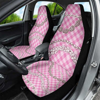 Pink Aloha Hawaii Shell Lei Car Seat Cover Palaka Hebrew Cone Honey Cowrie Elegant Curves - Polynesian Pride