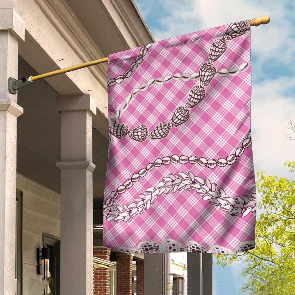 Pink Aloha Hawaii Shell Lei Garden Flag Palaka Hebrew Cone Honey Cowrie Elegant Curves - Polynesian Pride