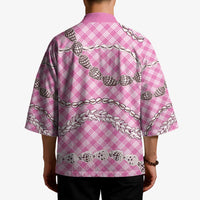 Pink Aloha Hawaii Shell Lei Kimono Palaka Hebrew Cone Honey Cowrie Elegant Curves - Polynesian Pride