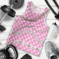 Pink Aloha Hawaii Shell Lei Men Tank Top Palaka Hebrew Cone Honey Cowrie Elegant Curves - Polynesian Pride