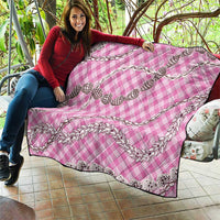 Pink Aloha Hawaii Shell Lei Quilt Palaka Hebrew Cone Honey Cowrie Elegant Curves - Polynesian Pride