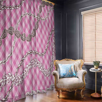 Pink Aloha Hawaii Shell Lei Window Curtain Palaka Hebrew Cone Honey Cowrie Elegant Curves - Polynesian Pride