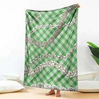 Green Aloha Hawaii Shell Lei Blanket Palaka Hebrew Cone Honey Cowrie Elegant Curves LT14 - Polynesian Pride