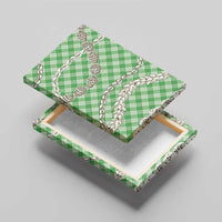 Green Aloha Hawaii Shell Lei Canvas Wall Art Palaka Hebrew Cone Honey Cowrie Elegant Curves - Polynesian Pride