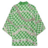 Green Aloha Hawaii Shell Lei Kimono Palaka Hebrew Cone Honey Cowrie Elegant Curves - Polynesian Pride