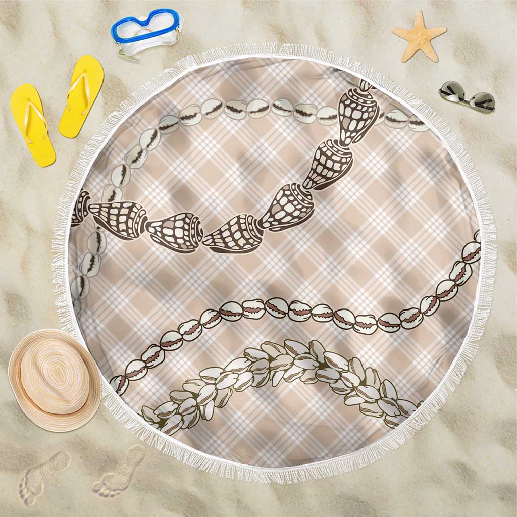 Beige Aloha Hawaii Shell Lei Beach Blanket Palaka Hebrew Cone Honey Cowrie Elegant Curves - Polynesian Pride