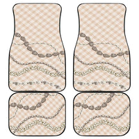 Beige Aloha Hawaii Shell Lei Car Mats Palaka Hebrew Cone Honey Cowrie Elegant Curves - Polynesian Pride