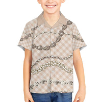 Beige Aloha Hawaii Shell Lei Family Matching Tank Maxi Dress and Hawaiian Shirt Palaka Hebrew Cone Honey Cowrie Elegant Curves - Polynesian Pride