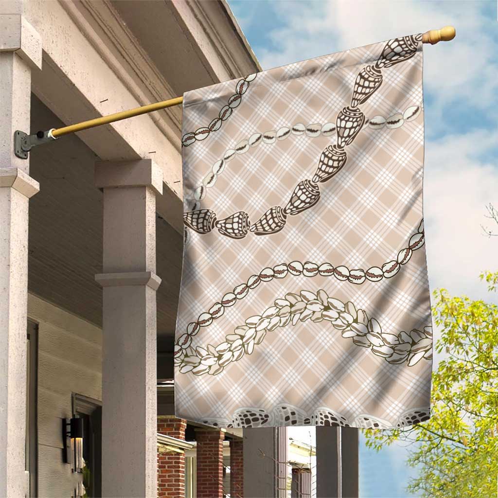 Beige Aloha Hawaii Shell Lei Garden Flag Palaka Hebrew Cone Honey Cowrie Elegant Curves - Polynesian Pride