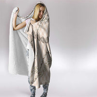 Beige Aloha Hawaii Shell Lei Hooded Blanket Palaka Hebrew Cone Honey Cowrie Elegant Curves - Polynesian Pride