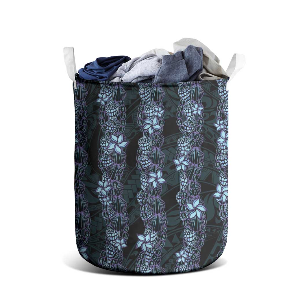 Purple Paradise Hawaii Shell Lei Laundry Basket Hawaiian Sunrise Shell Hebrew Cone Plumeria - Polynesian Pride