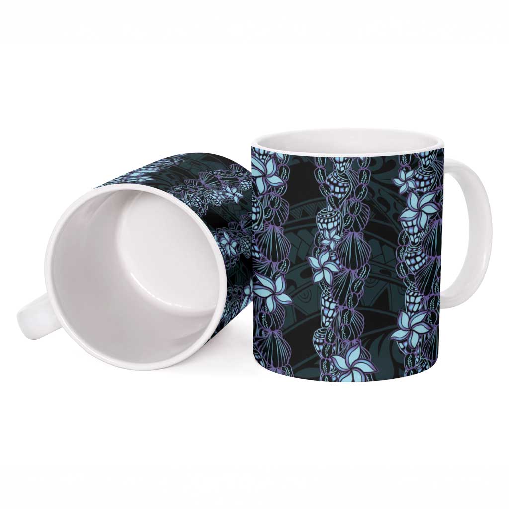 Purple Paradise Hawaii Shell Lei Ceramic Mug Hawaiian Sunrise Shell Hebrew Cone Plumeria LT14 - Polynesian Pride