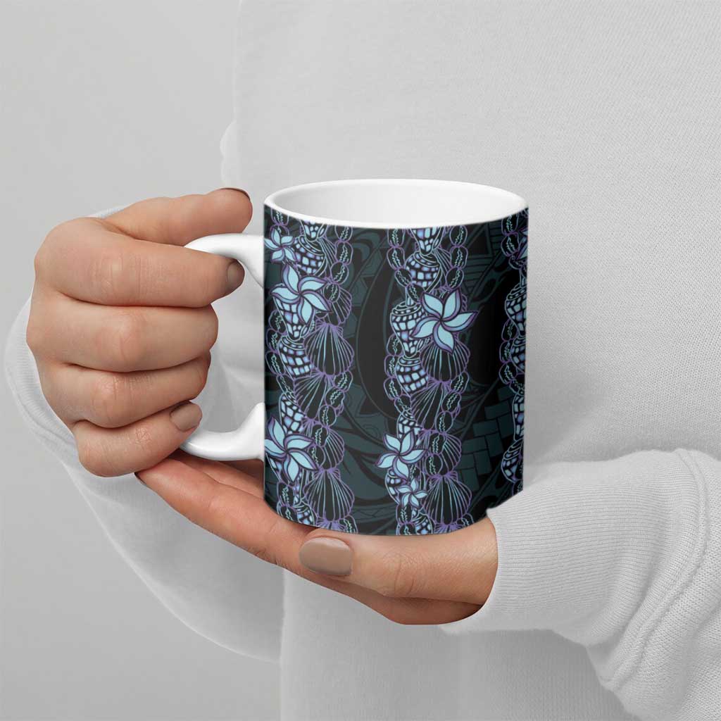 Purple Paradise Hawaii Shell Lei Ceramic Mug Hawaiian Sunrise Shell Hebrew Cone Plumeria LT14 - Polynesian Pride