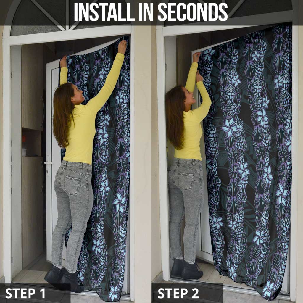 Purple Paradise Hawaii Shell Lei Door Cover Hawaiian Sunrise Shell Hebrew Cone Plumeria - Polynesian Pride