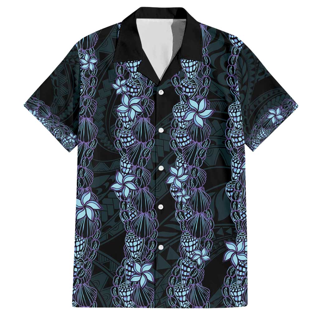 Purple Paradise Hawaii Shell Lei Hawaiian Shirt Hawaiian Sunrise Shell Hebrew Cone Plumeria - Polynesian Pride