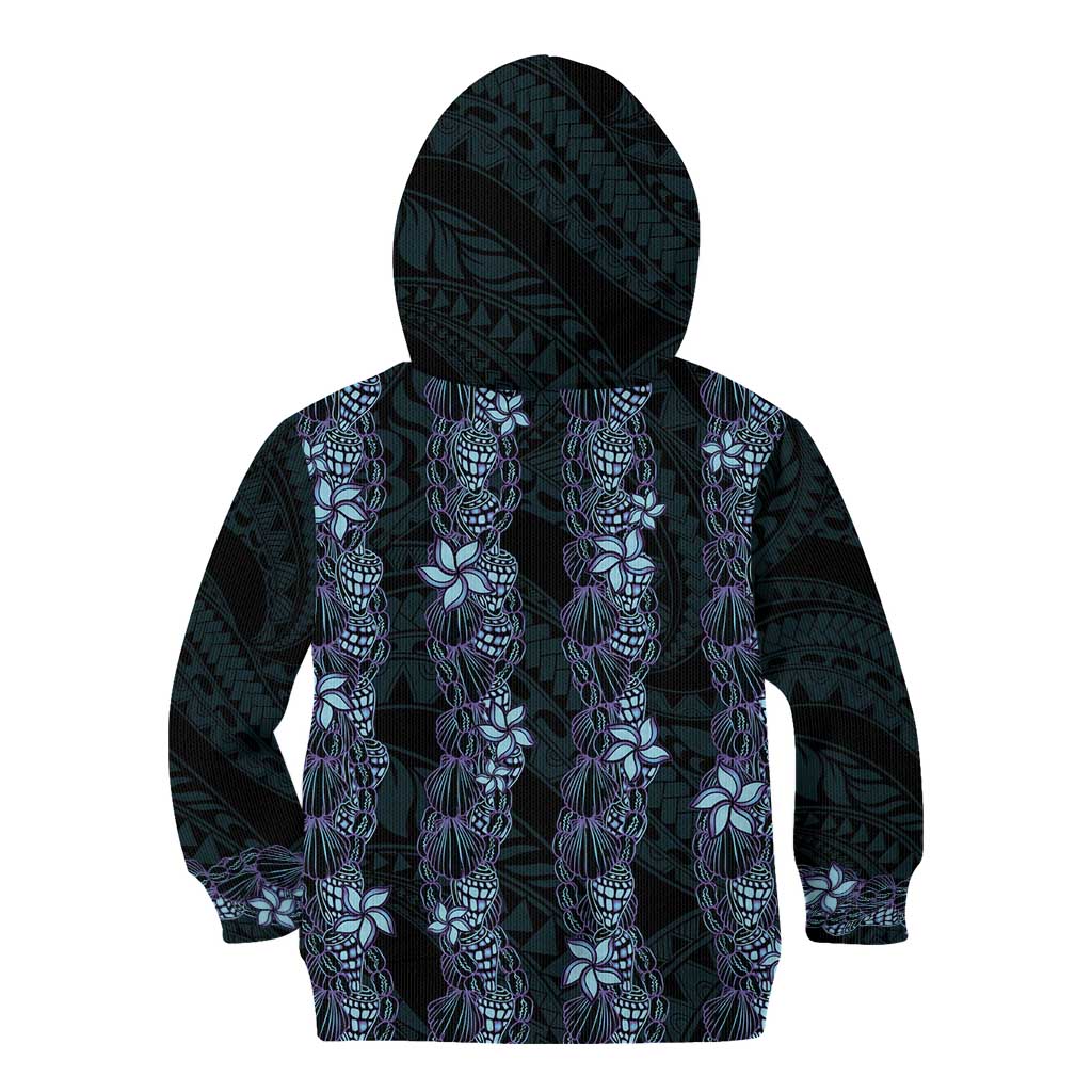 Purple Paradise Hawaii Shell Lei Kid Hoodie Hawaiian Sunrise Shell Hebrew Cone Plumeria - Polynesian Pride