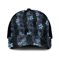 Purple Paradise Hawaii Shell Lei Mesh Trucker Cap Hawaiian Sunrise Shell Hebrew Cone Plumeria - Polynesian Pride