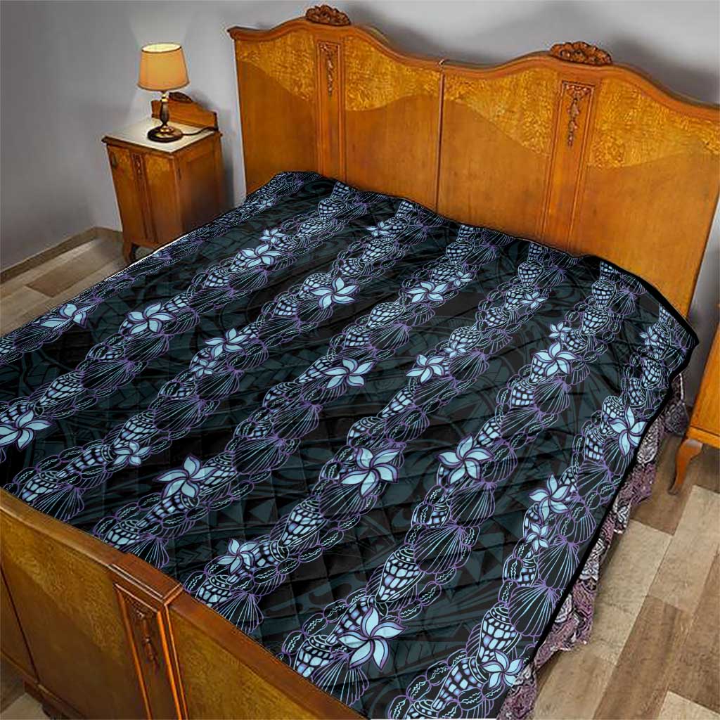 Purple Paradise Hawaii Shell Lei Quilt Hawaiian Sunrise Shell Hebrew Cone Plumeria - Polynesian Pride